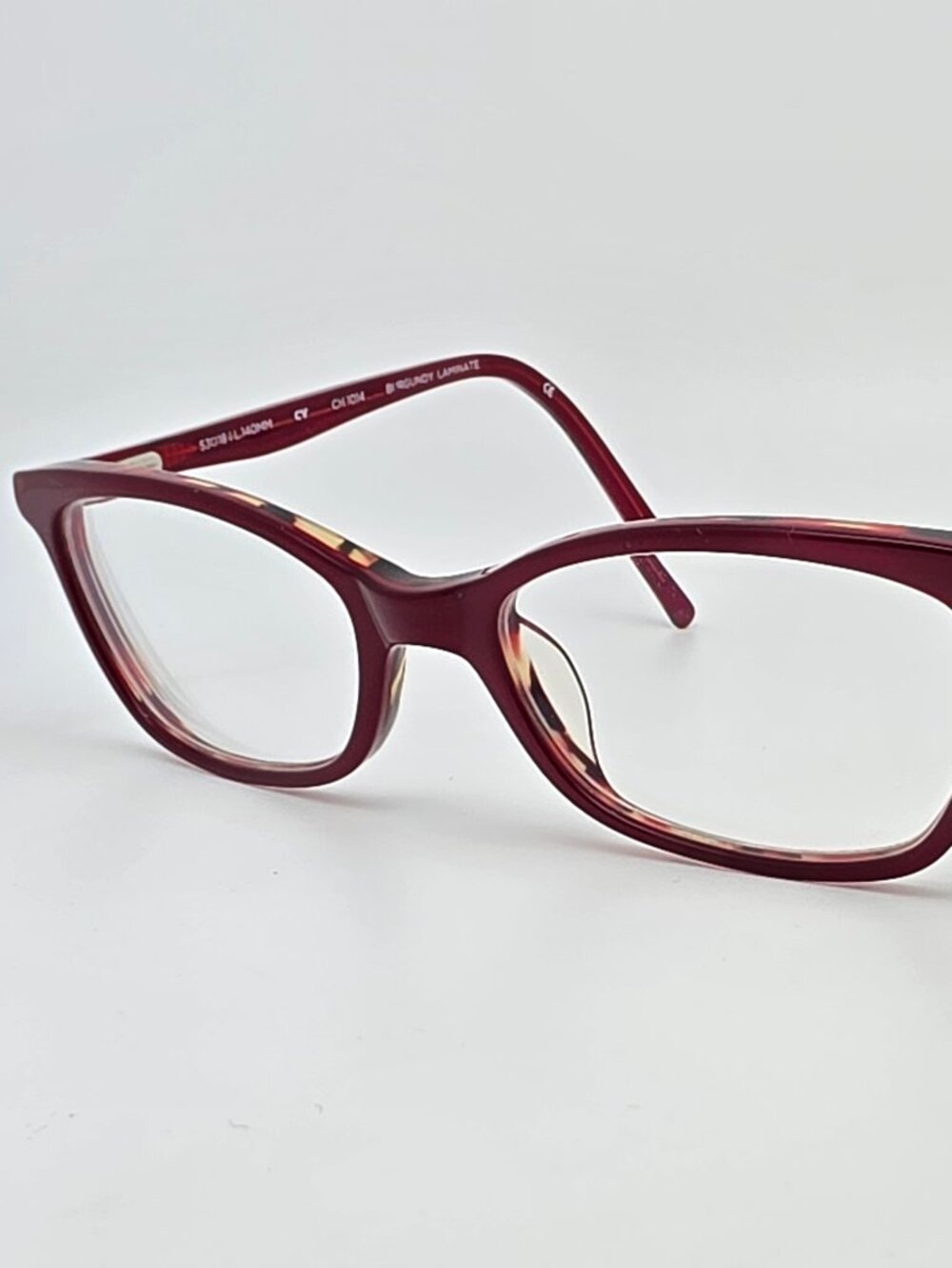 Cole Haan CH1014 Burgundy Laminate Cat Eye Eyeglasses Frame w/ Flexhinge 53mm